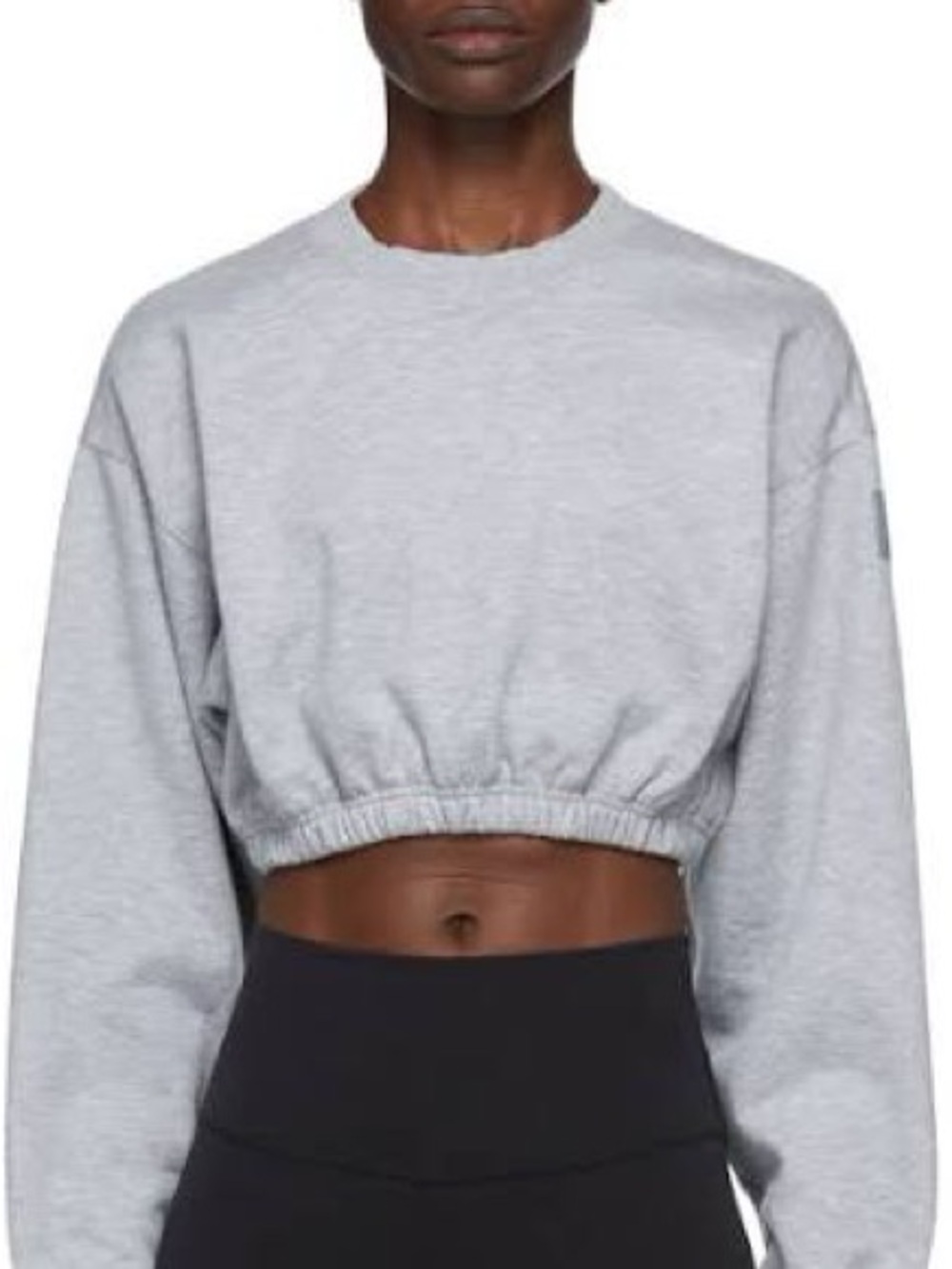 ALO Yoga Heather Gray Cropped Crew Sweatshirt - Picture 5 of 5